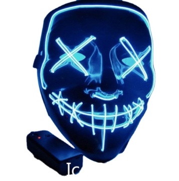 2024 High Quality Halloween Masquerade Carnival Scary Full Face EL Wire Lighted LED Mask