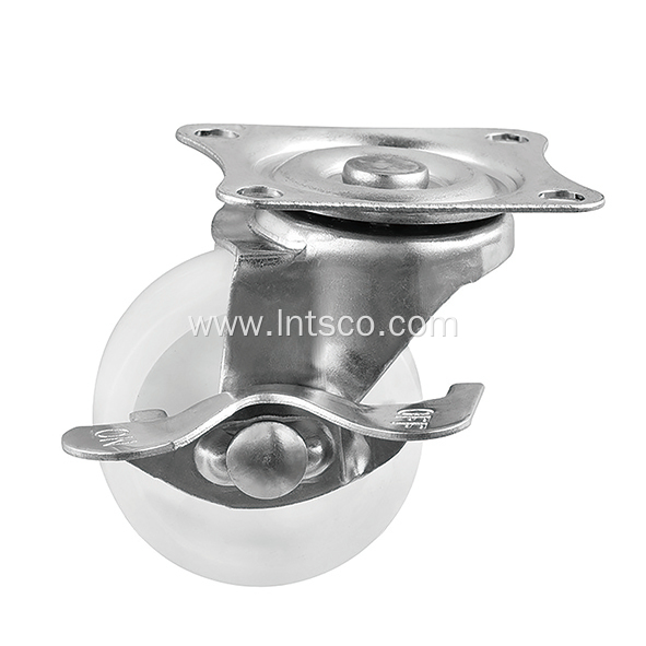 25mm Light Duty White PP Side Brake Casters