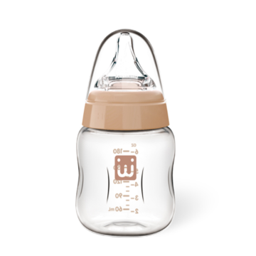 Бутылочка для кормления детей с широким горлышком, стеклянная бутылочка180мл