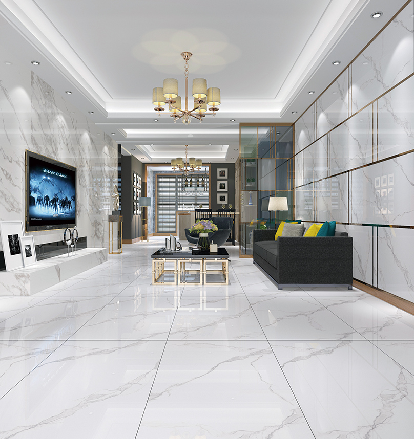 600x1200mm Polished White Marble Tile