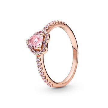 Sparkling Zircon Heart Eternity Wedding Engagement Ring for Women - Silver Fine Jewelry