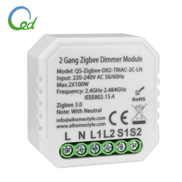 WIFI Zigbee 2 Gangs Dimmer Switch Module - Factory Wholesale TRIAAC LED Light Dimmer 2 Channels
