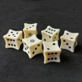 Set of 6 Bone Dice 16MM, Curved Bone Dice D&D RPG Game D6 Six Sided Plastic Bone Dice 6pcs Set