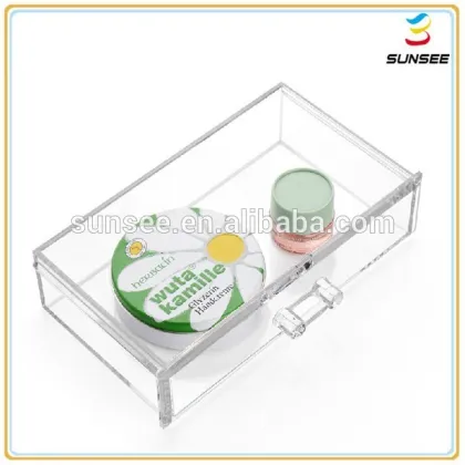 wholesale professional manufacture round shaped and clear mac cosmetics display with cover