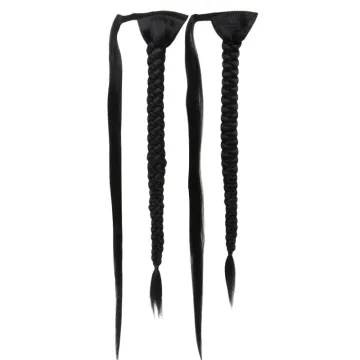 In Stocks  90cm 36inch Super Long Ombre Brown Blonde  Wrap Around Ponytail Synthetic Hair Extensions Jumbo Pre Braided Ponytail