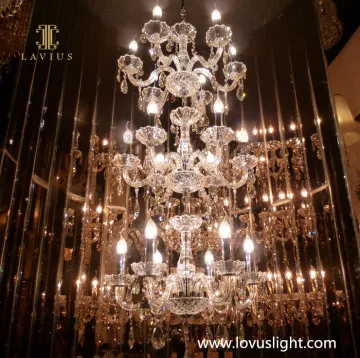 Large-scale high-luxury crystal candle shaped chandelier High-luxury project hotel shopping mall custom chandelier