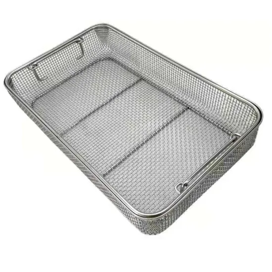 Rectangular 304 Stainless Steel Wire Mesh Trays and Baskets
