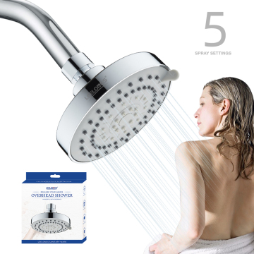 Leelongs 5 Inch Rainfall Shower Head with 5 Functions - ABS Plastic Mist Massage Spray