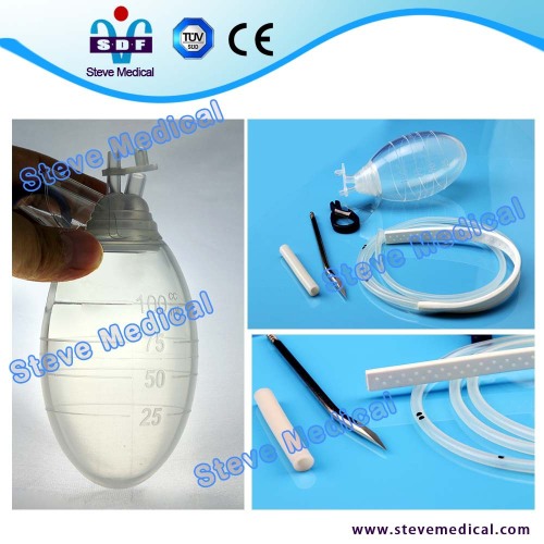 Silicone Wound Suction Unit, Drainage Tube/Reservoir/Trocar with CE