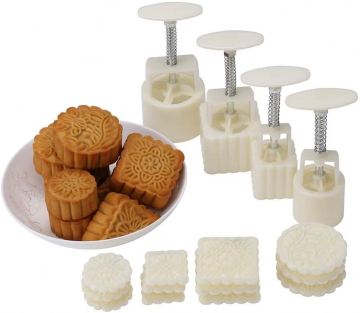 DIY 3D Non-Stick Flower Pattern Mooncake Mold Cookie Stamp