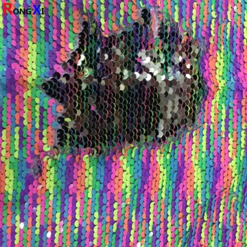 Brand Rainbow 5mm stretch Mesh Sequin Embroidery Fabric