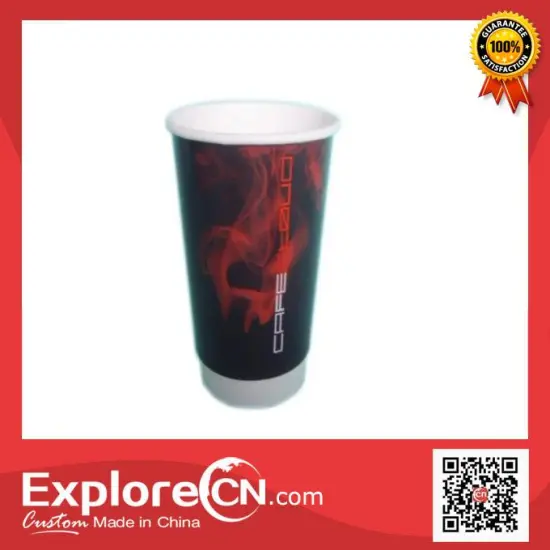 Double wall hot drink paper coffee cup
