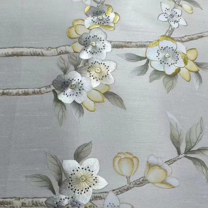 Elegant beige hand-painted wallpaper