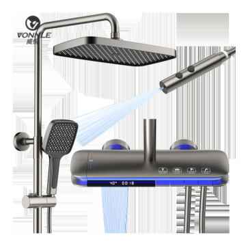 Wall-Mounted Digital Display Thermostatic Hand Shower Rain Shower Set