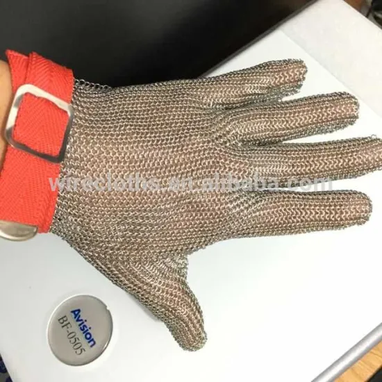 long/short sleeve stainless steel butcher glove with nylon belt