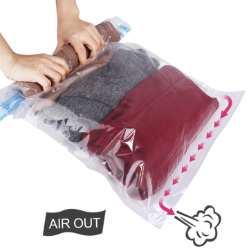 Transparent Vacuum Storage Bags for Space-Saving Suitcase Luggage