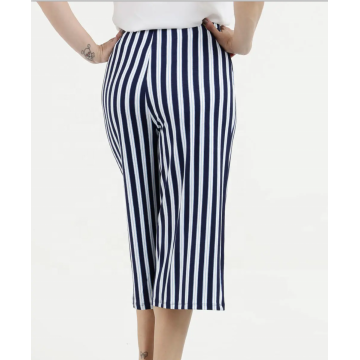 Casual women stripe printing wide leg pants