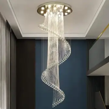 Fantastic Waterfall Round Long Crystal Chandelier