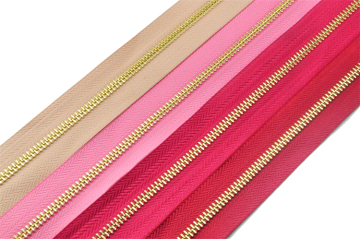 Metal roll zipper sliver golden color titanium zippers