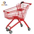 China Red Colourful Supermarket Shopping Trolley with coin lock Manufactory