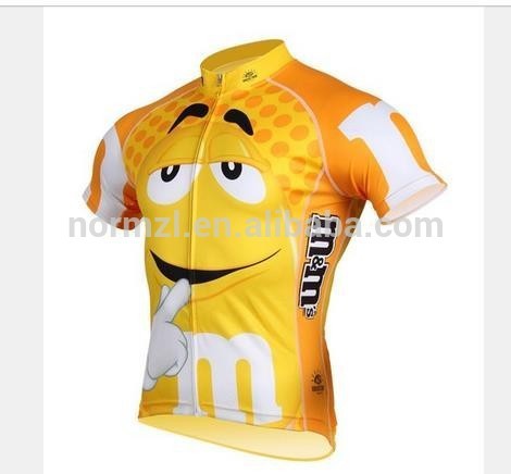 New Arrival cartoon pattern yellow cycling jersey