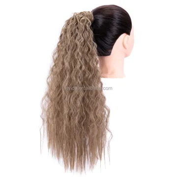 AliLeader Hair Kinky Clip In Straight Pony Tails Heat Resistant Fiber Hair Extension Wrap Around Hairpiece Synthetic Ponytail