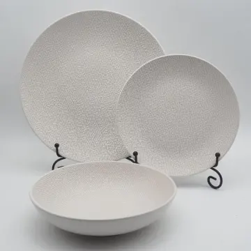 White Emboss stoneware dinnerware sets,striped stoneware dinnerware set,antique stoneware dinnerware