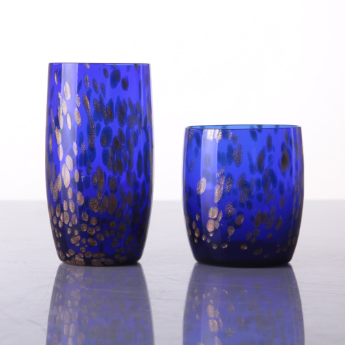 Wholesale Glitter Blue Colored Highball Glass