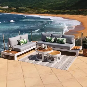 Waterproof Furniture with Cushions Living Room Patio Hotel Balcony Resort Metal Aluminum Alloy Garden Outdoor Sectional Sofas
