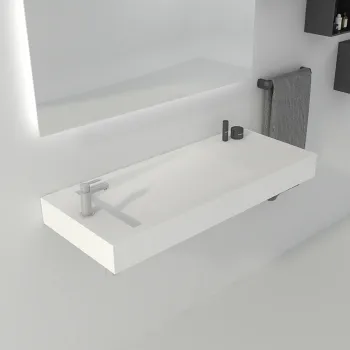 Hotel Portable Shampoo BS-8407 Solid Surface Stone Resin Wall Hung Wash Sink Basin