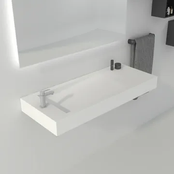 Hotel Portable Shampoo BS-8407 Solid Surface Stone Resin Wall Hung Wash Sink Basin