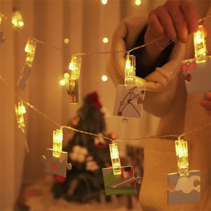 DIY Card Photo Clip String Lights LED Fairy Lights for Christmas Bedroom Decor