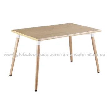 Wood dining table, MFC table top and solid wood legs