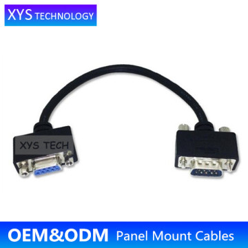 XYS TECH Short Connector DB9 male to female Panel Mount Cable/