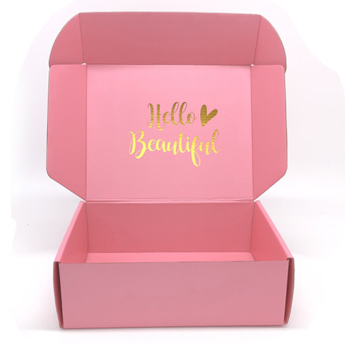 Scatola di spedizione regalo personalizzata con scatola rosa di carta ondulata di vendita calda