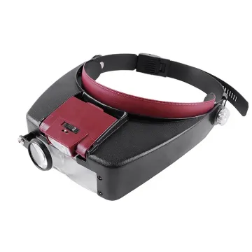Illuminated LED Head Magnifier with Customizable Magnification (5X/3X/8X) and Acrylic Helmet