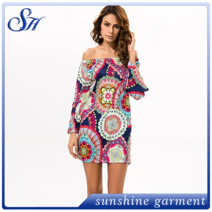 Wholesale colorfu flower milk silk lady dresses