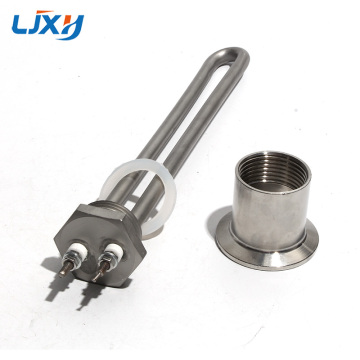 LJXH DN25アダプター付き産業用温水チューブラーヒーター-1インチBSP/NPTスレッド、低電圧DC 12V/24V/48V、304SS