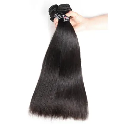 Wignee 11A Double Drawn Natural Black Straight Hair Bundle Deals 3PCS