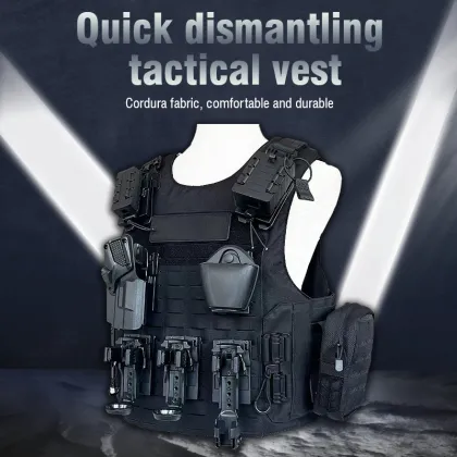 Elite Plate Carrier: Durable Quick Draw Tactical Vest with MOLLE System and Mag Pouches