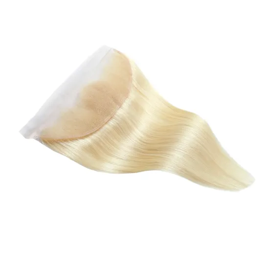 Wholesale Human Hair Bundles With Lace Closure Cuticle Aligned 4*4 Human Hair Closure 613 13*4 Lace Frontal Closure