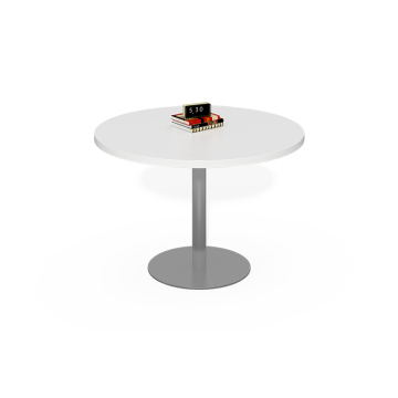 Modern White Round Melamine Kitchen Table - Small Negotiation Coffee Table