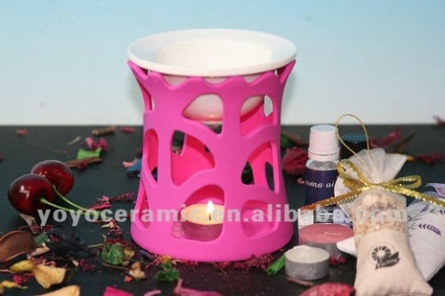 pink ceramic essential oil burner