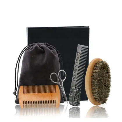 High Quality Sandlewood Wood Beard Combs and Brushes Grooming Set