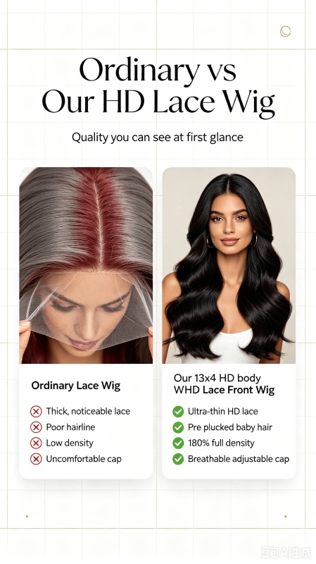 Body Wave Lace Front Wigs Human Hair 13x4 HD Transparent Lace 180% Density Pre Plucked Brazilian Virgin Hair Wig Natural Black