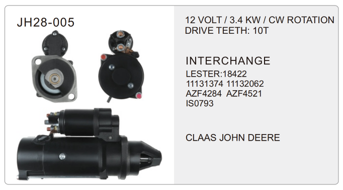 Iskra truck starter-JH28-005-X