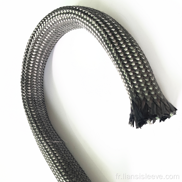 Sleeve tressée en fibre de carbone résistante à la chaleur haute résistance
