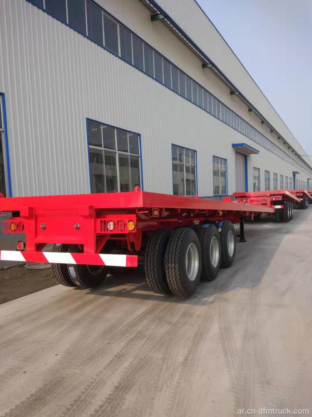 3 Axle Flatbed 40ft Container نصف مقطورة
