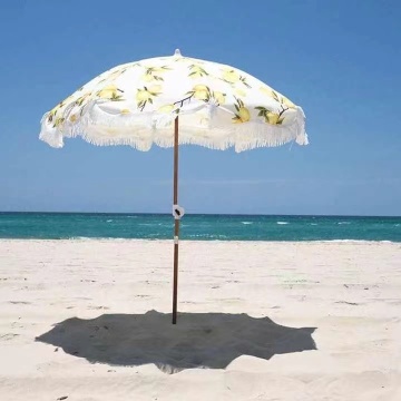 Modern Waterproof Patio Umbrella with Tassels for Garden and Beach