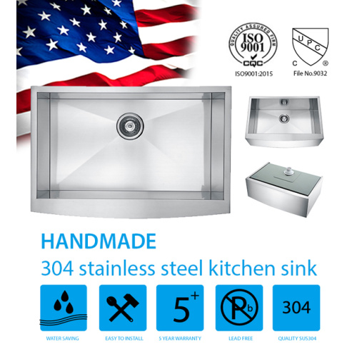 304 Stainless Steel Apron Front Kitchen Handmade Sink